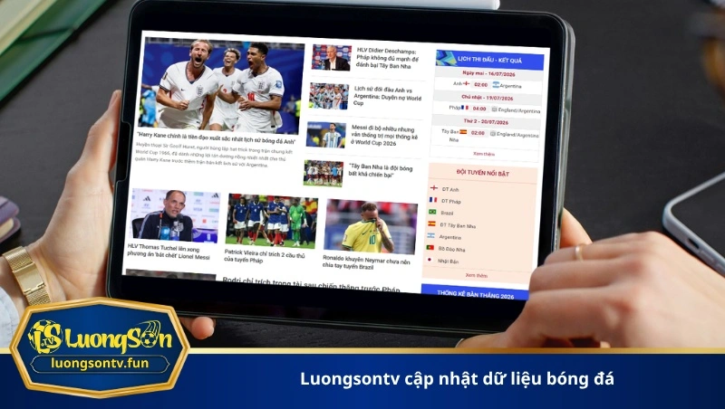 luongsontv cập nhật dữ liệu bóng đá