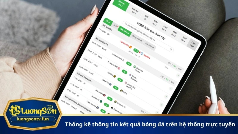 Thống kê thông tin kết quả bóng đá trên hệ thống trực tuyến